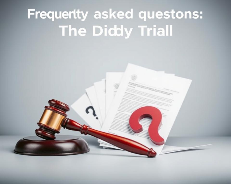 Diddy trial FAQ concept image showing question marks and gavel Diddy trial FAQ concept image showing question marks and gavel