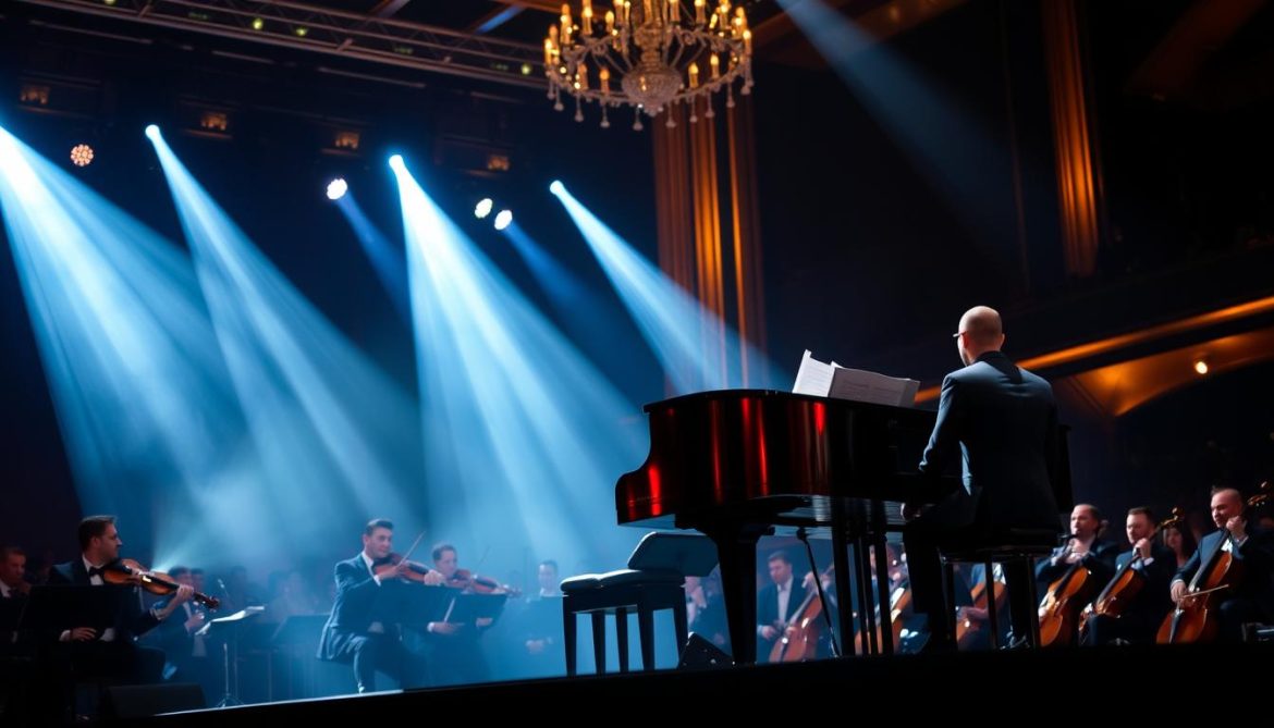 John Legend performing with a piano on his Get Lifted 20th Anniversary Tour, among the biggest hip hop and R&B tours of 2025
