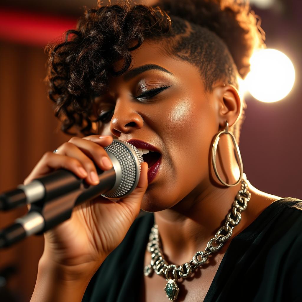 Keyshia Cole performing her hit song 'Love' during rehearsals for the anniversary tour