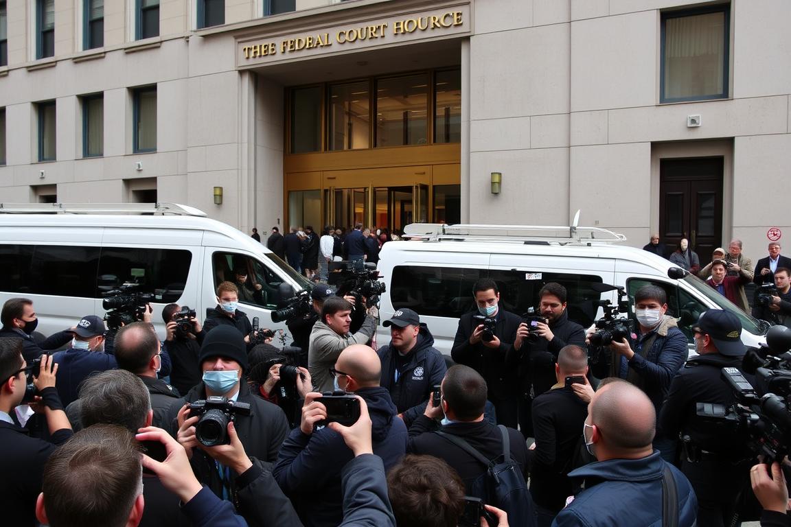 Media presence outside the courthouse during the Diddy trial