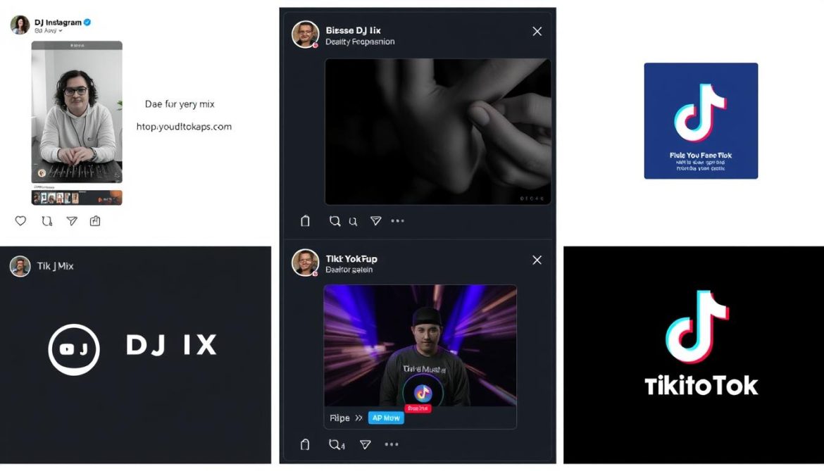 Social media promotion of a DJ mix across multiple platforms