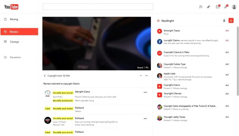 YouTube copyright claim interface showing how to identify blocked tracks in a DJ mix